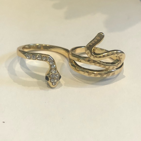 Gold Pave Statement Snake Ring - Picture 2 of 11